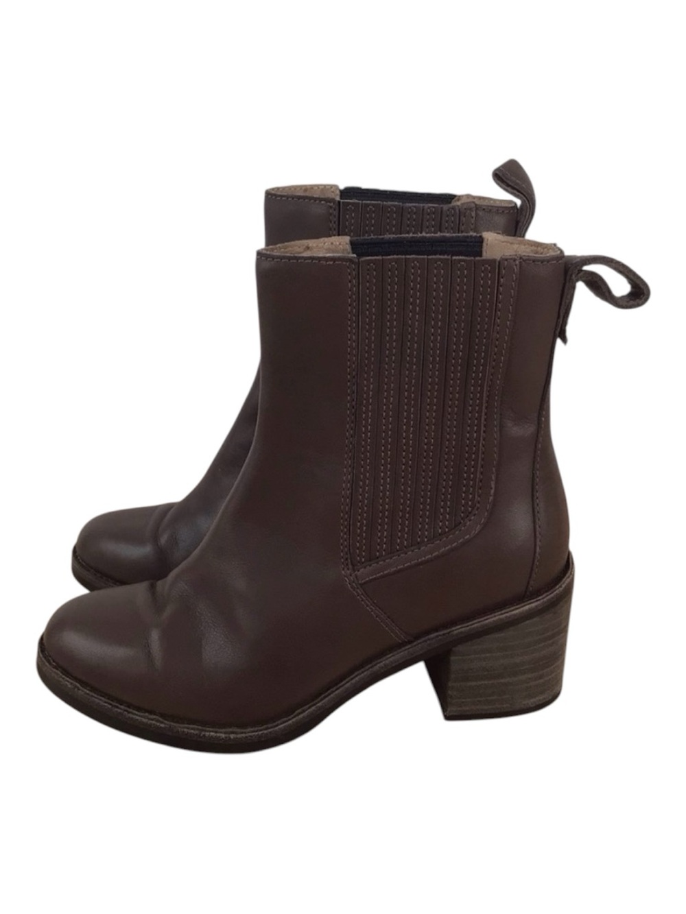 UGG maroon brown leather ankle boots chunky heeled booties rodeo southwestern 6